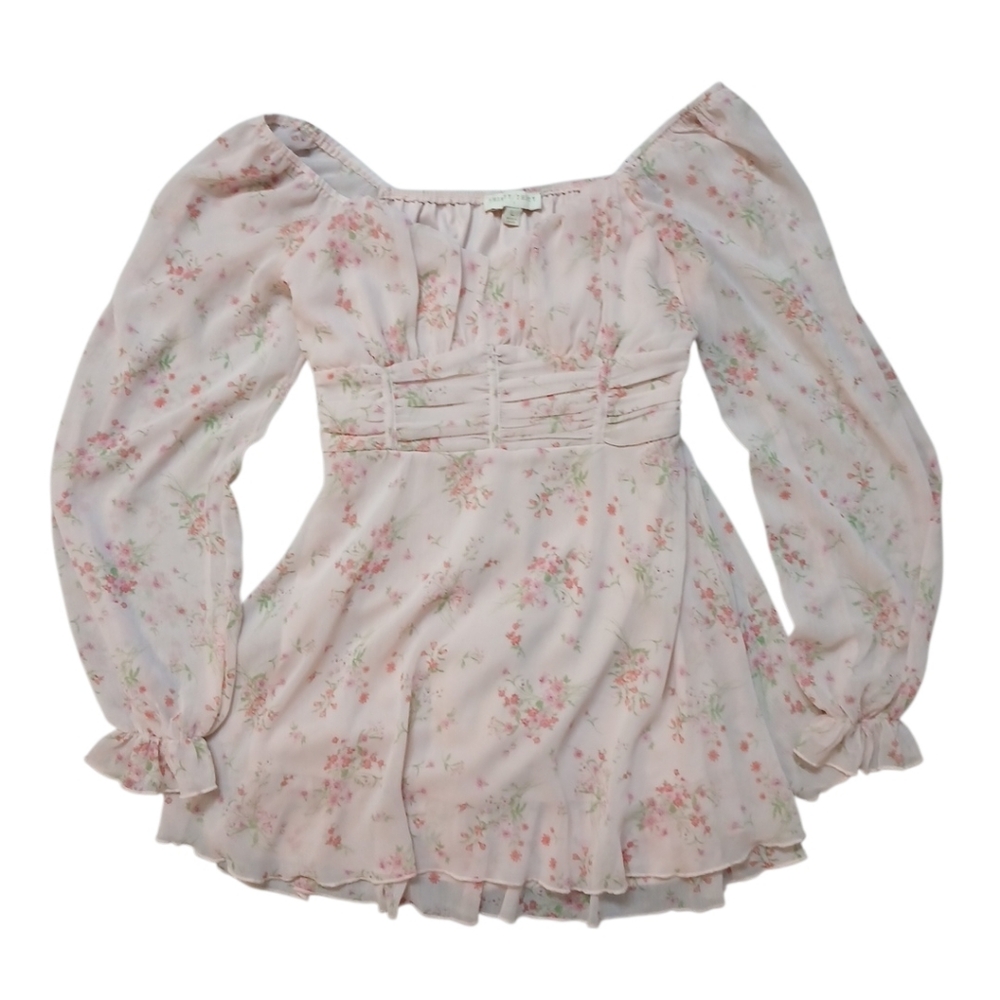 Thirty Thirty Chic Floral Long Sleeve Blouse Size Large
